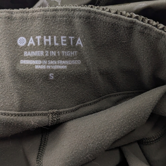 Athleta Women's Green Rainier Inset shorts Leggings in 1 Tight Size S - Picture 5 of 6